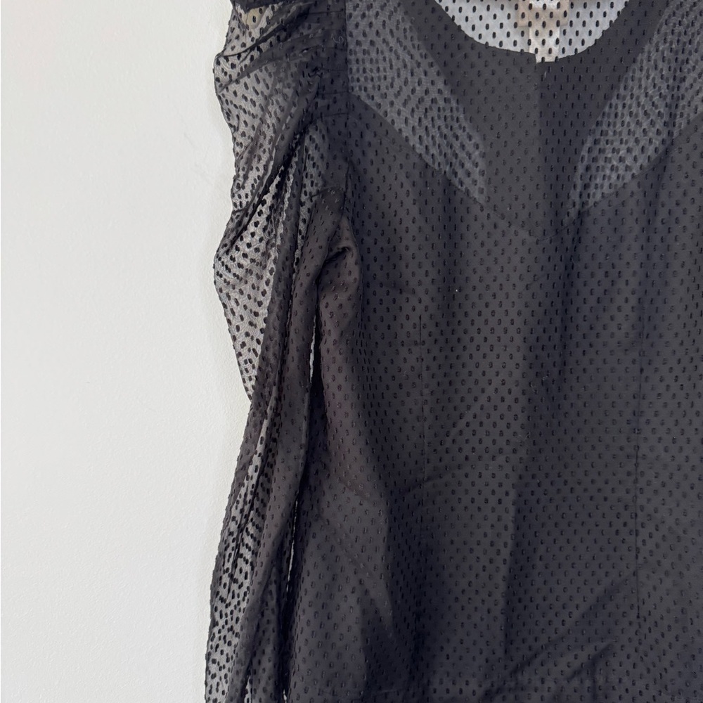 H&M Lace Polka Dot Sheer Top – Size 4, Puffed Sleeves - Picture 15 of 16